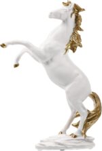 Creative Resin Standing Horse Sculpture Decorative Figurine for Home Office Desktop Smooth Texture Stable Flat Base Premium Resin Material with Fine Details for Living Study Porch
