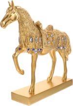 Unomor Resin Horse Figurine Decor for Shelf Unique Standing Horse Ornament for Home and Office Decoration Creative Present and Smooth Surface Design