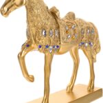 Resin Horse Ornament for Decor Standing Horse Figurine Home Adorn for Office Boys and Girls