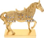 Resin Standing Horse Statue Decorative Sculpture for Home Office Shelf Creative Fine Detail Horse Ornament for Living Study Porch Stylish Animal Figurine