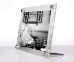 Wexel Art 4x6" Clear UV Grade Acrylic Tabletop Floating Picture Frame Display with Silver Hardware for Art and Photos