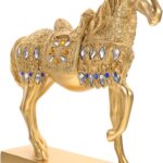 Horse Figurine Resin Artware Compact Desktop Ornament for Office Home Living Decor with Fine Details and Modern Style