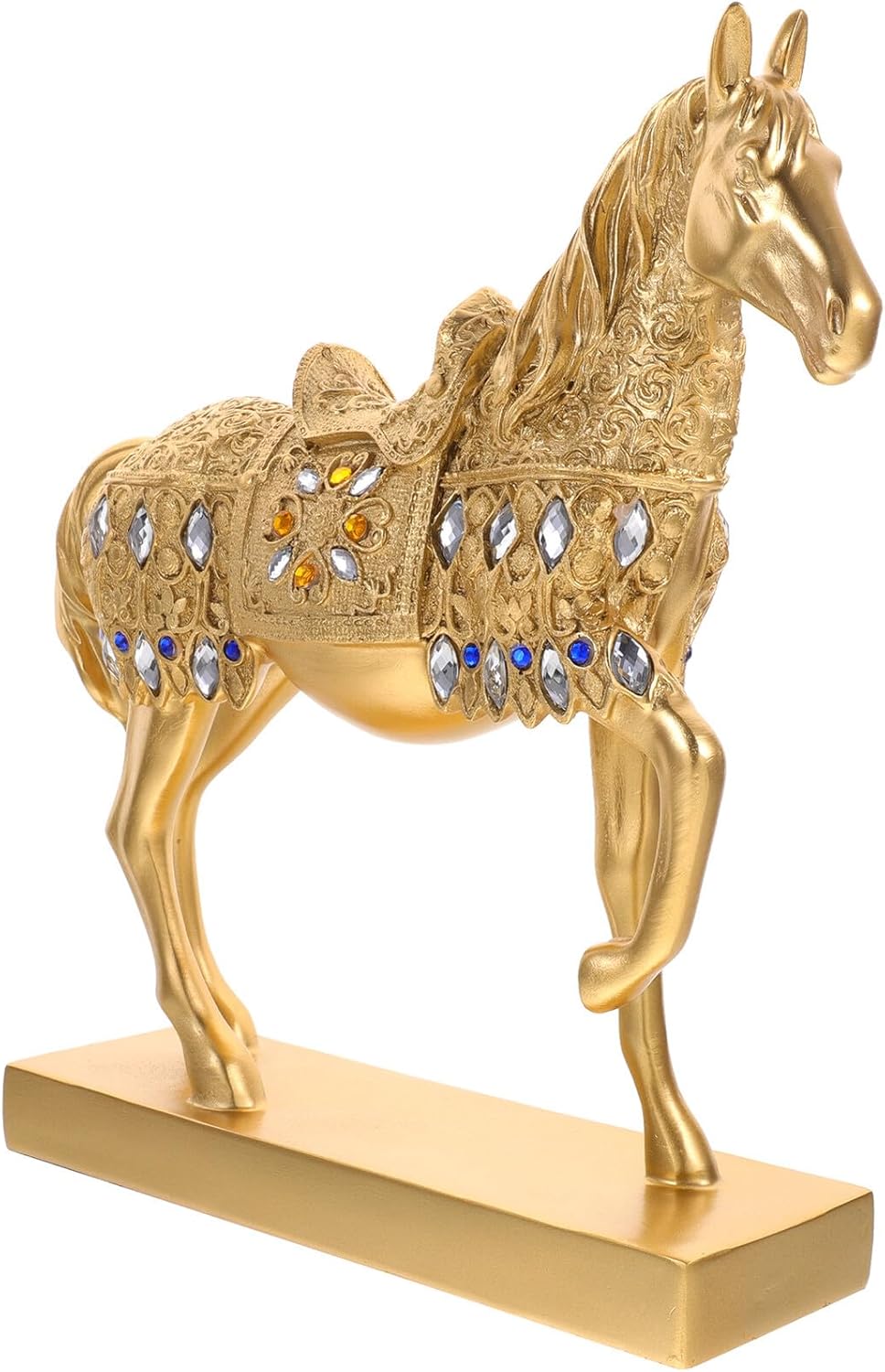 71q7DlIR5L._AC_SL1500_.jpg Horse Figurine Resin Artware Compact Desktop Ornament for Office Home Living Decor with Fine Details and Modern Style - Image 1