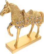 BESPORTBLE Gold Resin Horse Figurine Modern Farmhouse Decor for Living Office Bedroom Shelf Tabletop Sculpture Stylish Home Accent Collectible Art Ornament