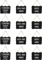 Large Hanging Chalkboard Acrylic Signs 8x10 - Double Sided for Standard Chalk & Other Side for Liquid Chalk Marker Erasable-for Wedding, Wall Decor, Kitchen Pantry, Menus, (12)