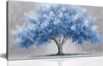 WVMAPTA Tree Of Life Wall Art For Living Room Blue Wall Decor For Office Tree Prints Wall Art For Bedroom Size 20 x 40 Inch